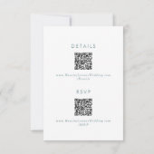 Angaben zu Boho Chic Aquamarin und White QR-Code RSVP Karte (Rückseite)