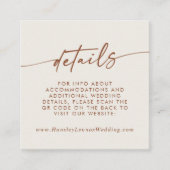 Angaben zu Boho Chic Bohemisch Cream Wedding QR Co Begleitkarte (Vorderseite)