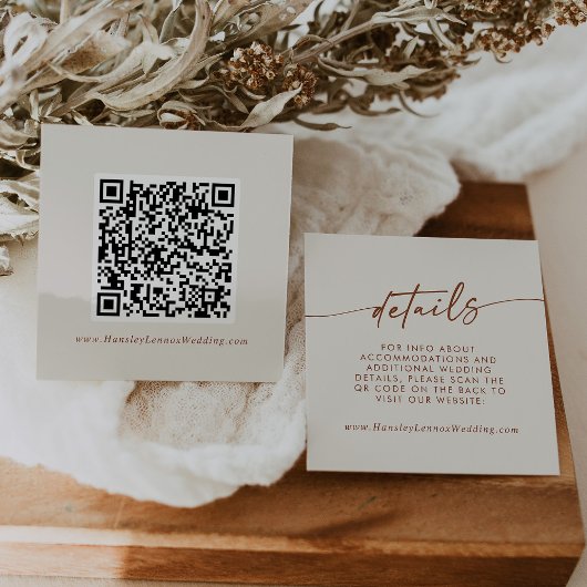 Angaben zu Boho Chic Bohemisch Cream Wedding QR Co Begleitkarte