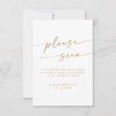 Angaben zu Boho Chic Gold und White QR Code RSVP Karte (Vorderseite)