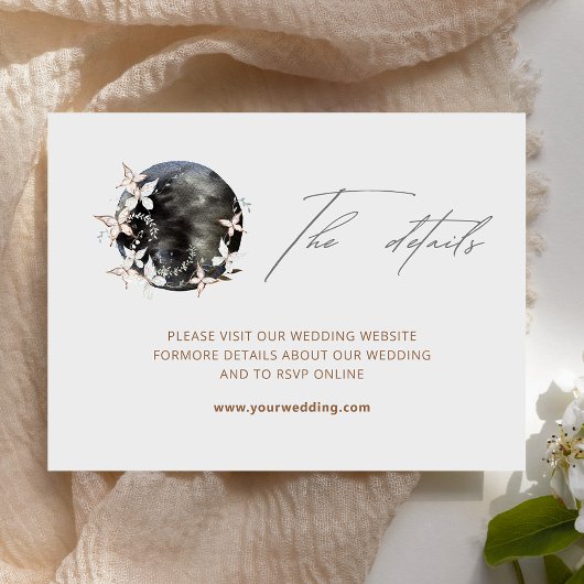 Angaben zu Boho Moon Celestial Botancial Wedding Begleitkarte