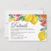 Angaben zu Botanischen Hochzeiten in Citrus Einladung (Vorderseite)