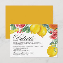 Angaben zu Botanischen Hochzeiten in Citrus Einladung