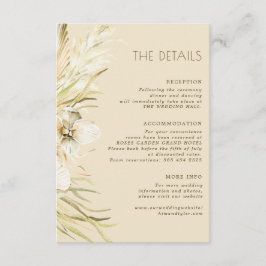 Angaben zu botanischen Hochzeitsgästen Begleitkarte