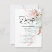 ANGABEN ZU DEN GÄSTEN | Aqua Coral Eucalyptus - Bl Einladung (Vorderseite)