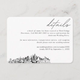 Angaben zu den Zimmerblöcken des Atlanta Wedding H Begleitkarte