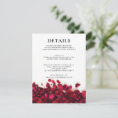 Angaben zu Hochzeiten von rote Rosen Begleitkarte (Stehend Vorderseite)