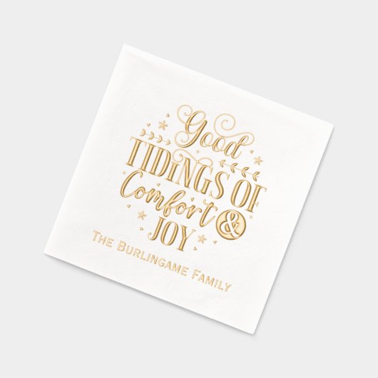 Angaben zu Komfort und Joy Typografy Familienname Servietten Mit Folie (Links)