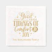 Angaben zu Komfort und Joy Typografy Familienname Servietten Mit Folie (Vorderseite)