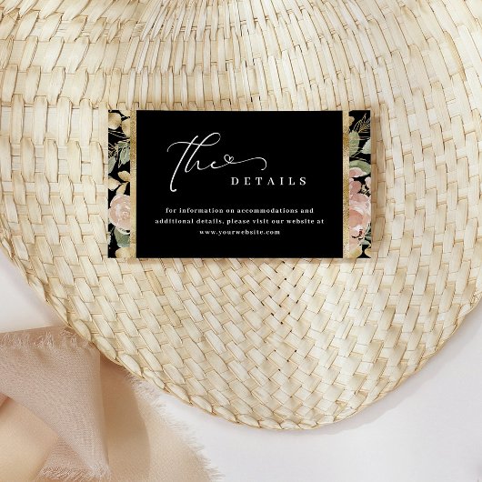 Angaben zu neutralen Wasserfarben, Blüten und Gold Begleitkarte