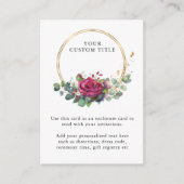 Angaben zu rote Rose und Eukalyptus Custom Empfang Begleitkarte (Vorderseite)