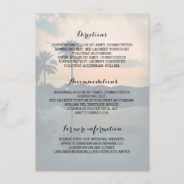 Angaben zu Sonnenuntergang Hochzeiten - Informatio Begleitkarte