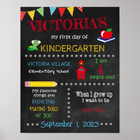 Angaben zum Alter meines ersten Schultages Poster (Vorne)