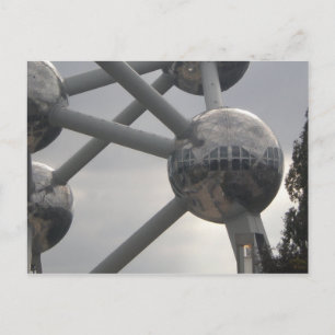 Angaben zum Atomium-Gebäude in Brüssel Stadt Belgi Postkarte