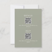 Angaben zum boho Chic Sage Green QR-Code RSVP Karte (Rückseite)