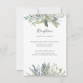 Angaben zum Hochzeitsempfang in Aquarellfarben in  RSVP Karte