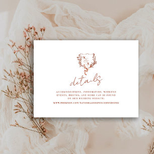 Angaben zum Hochzeitsgrad des Monogramms für das R Begleitkarte