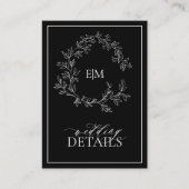 Angaben zum Hochzeitsgrad des Schwarz-weißen Wappe Begleitkarte (Vorderseite)