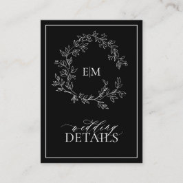 Angaben zum Hochzeitsgrad des Schwarz-weißen Wappe Begleitkarte