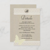 Angaben zum Hochzeitsgrad von Bruch- und Spitzenmo Begleitkarte (Vorne/Hinten)