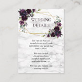 Angaben zum Hochzeitsgrad von Lila Marmor in Gold Begleitkarte (Vorderseite)