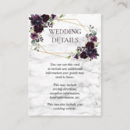 Angaben zum Hochzeitsgrad von Lila Marmor in Gold  Begleitkarte