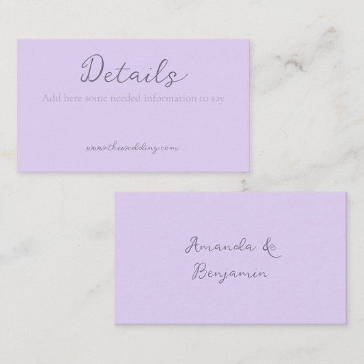 Angaben zum Hochzeitsgrad von Monogram Minimalisti Visitenkarte (Vorne/Hinten)