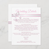 Angaben zum Hochzeitskalender mit weißem und rosa  Begleitkarte (Vorne/Hinten)