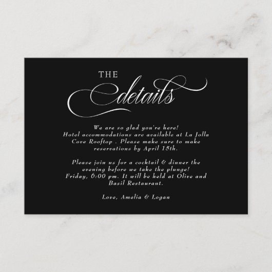 Angaben zum Hochzeitsschreiben Begleitkarte (Vorderseite)