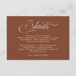 Angaben zum Hochzeitsschreiben Begleitkarte