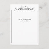 Angaben zum Hochzeitssehen an der Schwarz-weißen B Begleitkarte (Rückseite)