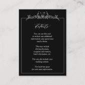 Angaben zum Hochzeitsstich der Schwarz-weißen Mono Begleitkarte (Vorderseite)