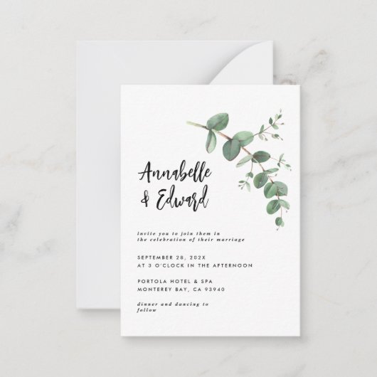 Angaben zum Hochzeitsstipendium und Einladung (Vorderseite)