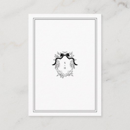 Angaben zum Hochzeitsszenario des französischen Ri Begleitkarte (Rückseite)