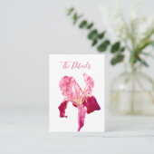 Angaben zum Hochzeitstag Flag Iris Rosa Blume Begleitkarte (Stehend Vorderseite)