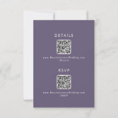 Angaben zum Lila QR-Code Boho Chic Plum RSVP Karte (Rückseite)