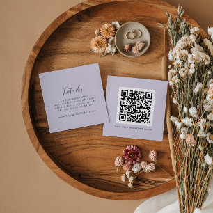 Angaben zum Lila QR-Code der Rustikalen Lavendel Begleitkarte