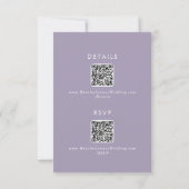 Angaben zum Lila QR-Code von Boho Chic Lavender RSVP Karte (Rückseite)