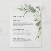 Angaben zum Minimalistischen Hochzeitssaal der grü Begleitkarte (Vorderseite)