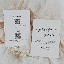Angaben zum QR-Code Boho Chic Black und White und RSVP Karte