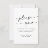 Angaben zum QR-Code Boho Chic Black und White und RSVP Karte (Vorderseite)