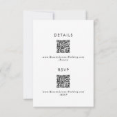 Angaben zum QR-Code Boho Chic Black und White und RSVP Karte (Rückseite)