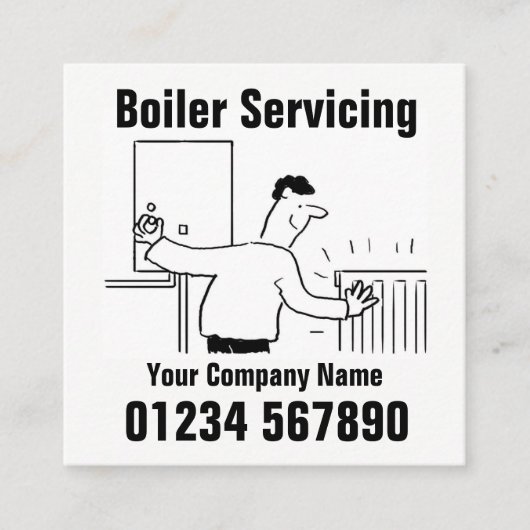 Angaben zum Serviceverhalten des Boilers Quadratische Visitenkarte (Vorderseite)