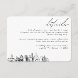 Angaben zum Zimmerblock Austin Wedding Hotel Begleitkarte