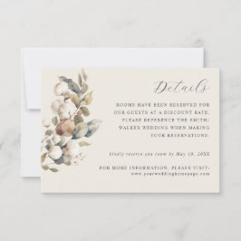 Angaben zur Baumwolle und Eukalyptus-Hochzeit RSVP Karte