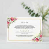 Angaben zur Bohemischen Blumenhochzeit RSVP Karte (Stehend Vorderseite)