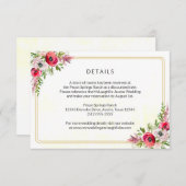 Angaben zur Bohemischen Blumenhochzeit RSVP Karte (Vorne/Hinten)