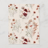 Angaben zur Boho Wildblume Hochzeit Begleitkarte (Rückseite)