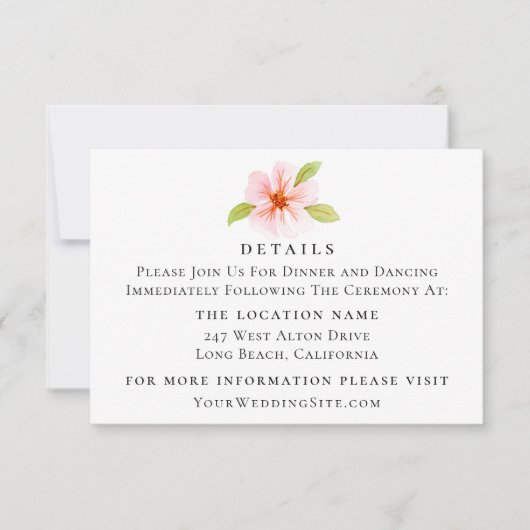 Angaben zur botanischen Blume bei Hochzeiten Einladung (Vorderseite)