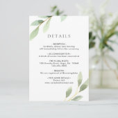 Angaben zur botanischen Hochzeit von grünen Blätte Begleitkarte (Stehend Vorderseite)